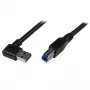 StarTech.com 1m Czarny kabel SuperSpeed USB 3.0 – Kątowy wtyk A do B – M/M