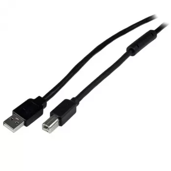 StarTech.com 65ft (20m) Aktywny kabel USB 2.0 A do B, Długi kabel USB, Kabel USB do drukarki, 1x USB A (M), 1x USB B (M), Czarny
