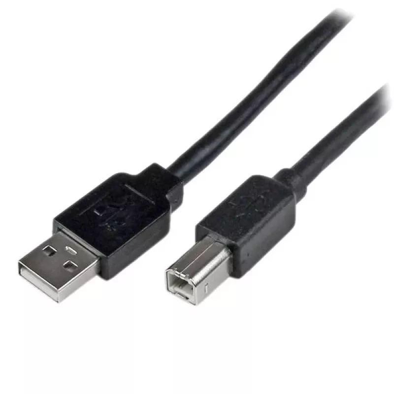 StarTech.com 65ft (20m) Aktywny kabel USB 2.0 A do B, Długi kabel USB, Kabel USB do drukarki, 1x USB A (M), 1x USB B (M), Czarny