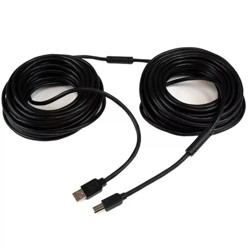 StarTech.com 65ft (20m) Aktywny kabel USB 2.0 A do B, Długi kabel USB, Kabel USB do drukarki, 1x USB A (M), 1x USB B (M), Czarny