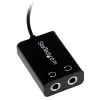 StarTech.com Czarny wąski rozgałęziacz słuchawkowy z wtykiem mini jack - 3,5 mm wtyk męski na 2x 3,5 mm gniazdo żeńskie