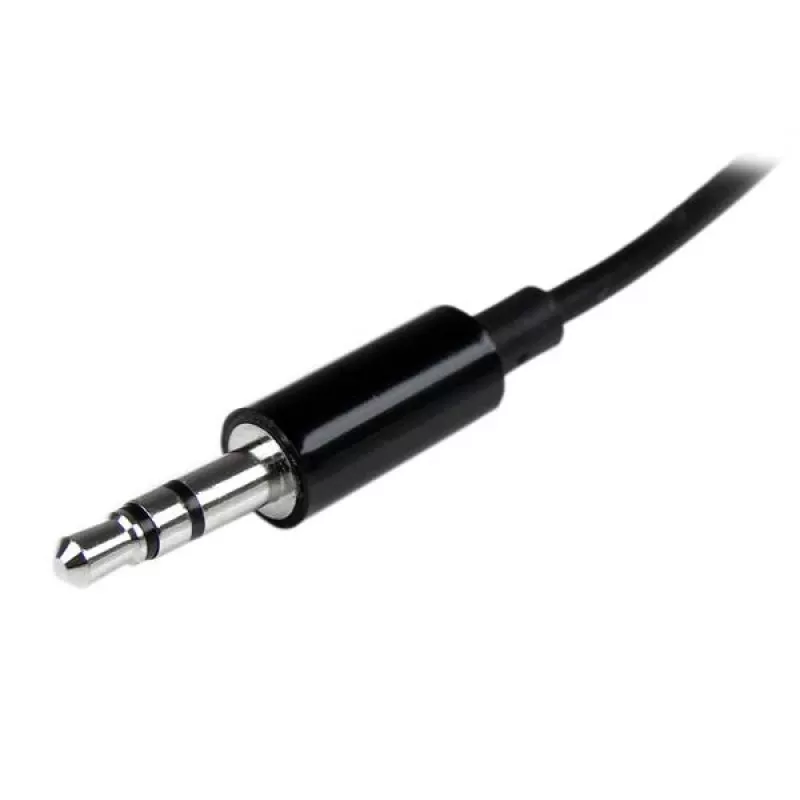 StarTech.com Czarny wąski rozgałęziacz słuchawkowy z wtykiem mini jack - 3,5 mm wtyk męski na 2x 3,5 mm gniazdo żeńskie