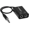 StarTech.com Czarny wąski rozgałęziacz słuchawkowy z wtykiem mini jack - 3,5 mm wtyk męski na 2x 3,5 mm gniazdo żeńskie