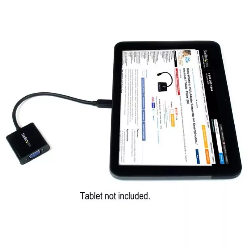 StarTech.com Adapter/przejściówka Micro HDMI na VGA do smartfonów/ultrabooków/tabletów – 1920x1080
