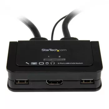 StarTech.com 2-portowy KVM USB HDMI z audio i zdalnym przełącznikiem – zasilany przez USB