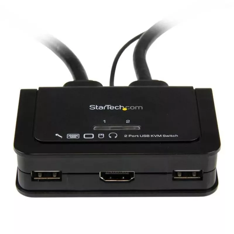 StarTech.com 2-portowy KVM USB HDMI z audio i zdalnym przełącznikiem – zasilany przez USB