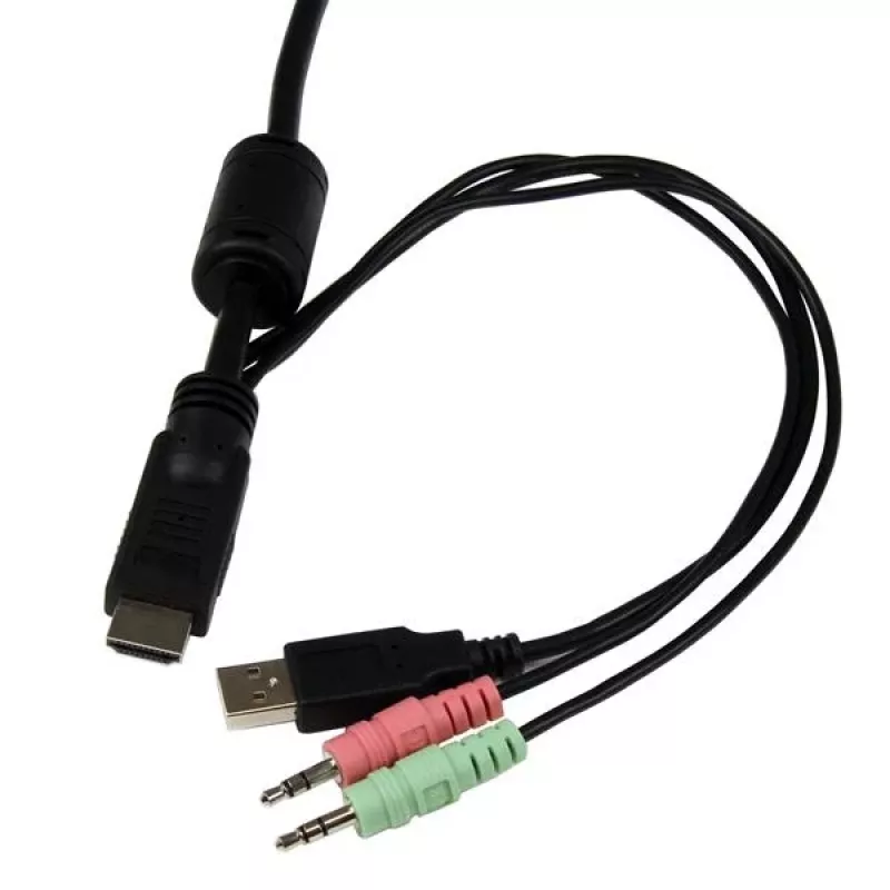 StarTech.com 2-portowy KVM USB HDMI z audio i zdalnym przełącznikiem – zasilany przez USB