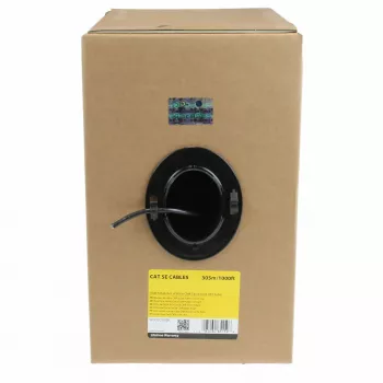 StarTech.com Bulk Cat 5e Ethernet kabel - 1000 ft. (304,8m) - Solid - CMR-Rated - Czarny - TAA Compliant