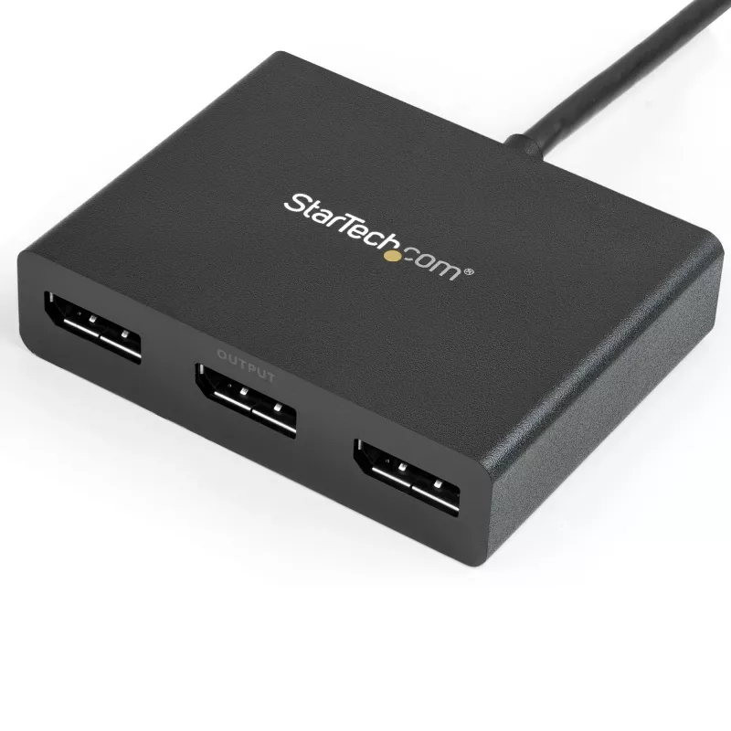 StarTech.com 3-Port Multi Monitor Adapter - Mini DisplayPort do DisplayPort MST Hub, podwójne 4K 30 Hz i 1x 1080p - rozdzielacz wideo dla trybu rozszerzonego pulpitu tylko w systemie Windows - mDP 1.2 do 3x DP