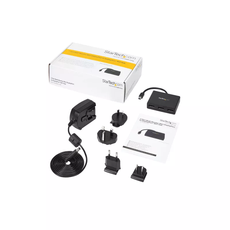 StarTech.com 3-Port Multi Monitor Adapter - Mini DisplayPort do DisplayPort MST Hub, podwójne 4K 30 Hz i 1x 1080p - rozdzielacz wideo dla trybu rozszerzonego pulpitu tylko w systemie Windows - mDP 1.2 do 3x DP