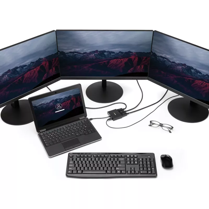 StarTech.com 3-Port Multi Monitor Adapter - Mini DisplayPort do DisplayPort MST Hub, podwójne 4K 30 Hz i 1x 1080p - rozdzielacz wideo dla trybu rozszerzonego pulpitu tylko w systemie Windows - mDP 1.2 do 3x DP