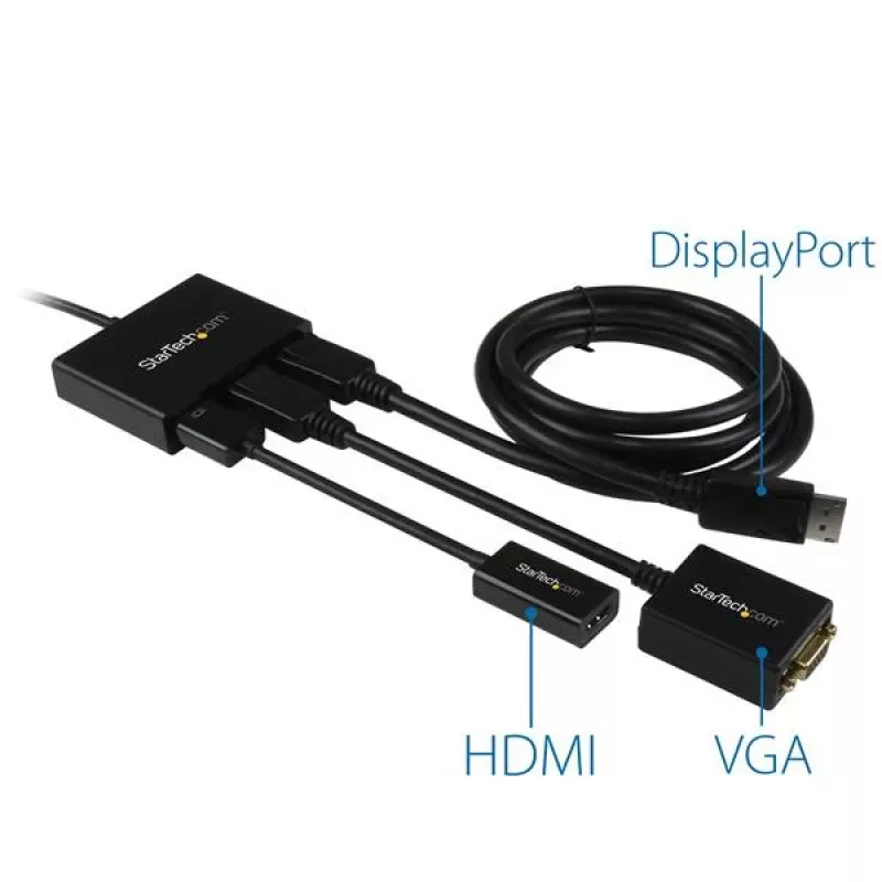 Adapter StarTech.com do 3 monitorów – Hub MST DisplayPort 1.2 na Dual 4K 30 Hz i 1x 1080p – Rozdzielacz wideo do trybu rozszerzonego pulpitu tylko na komputerach z systemem Windows – DP na 3 monitory DP