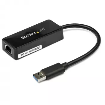 StarTech.com Adapter USB 3.0 do Gigabit Ethernet NIC z portem USB - Czarny