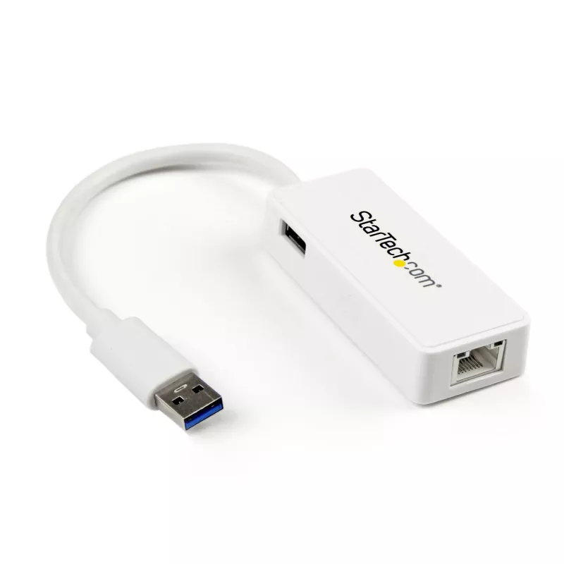 StarTech.com USB 3.0 do Gigabit Ethernet Adapter NIC z portem USB - Biały
