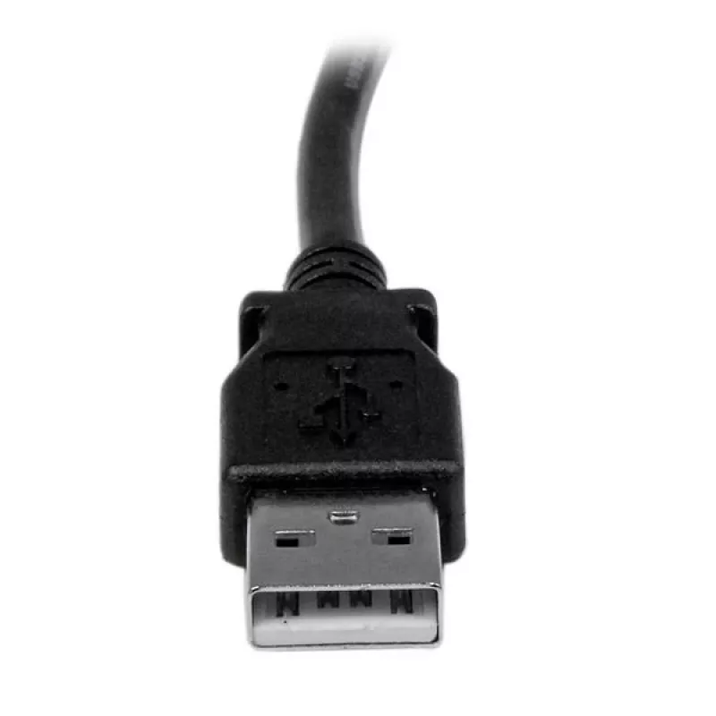 StarTech.com 1m USB 2.0 A na lewokątny B - M/M, 1 m, USB A, USB B, USB 2.0, Męski/Męski, Czarny