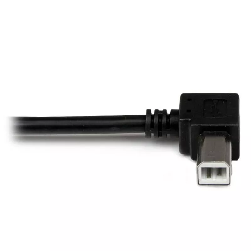 StarTech.com 1m USB 2.0 A na lewokątny B - M/M, 1 m, USB A, USB B, USB 2.0, Męski/Męski, Czarny