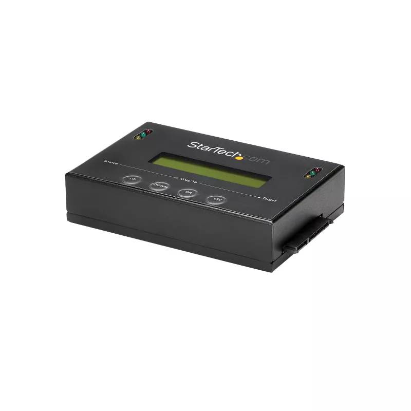 StarTech.com 1:1 Samodzielny duplikator i kasownik dysków twardych, kloner i kasownik dysków SATA HDD/SSD, wyświetlacz LCD, zgodny z TAA, niezależny od systemu operacyjnego