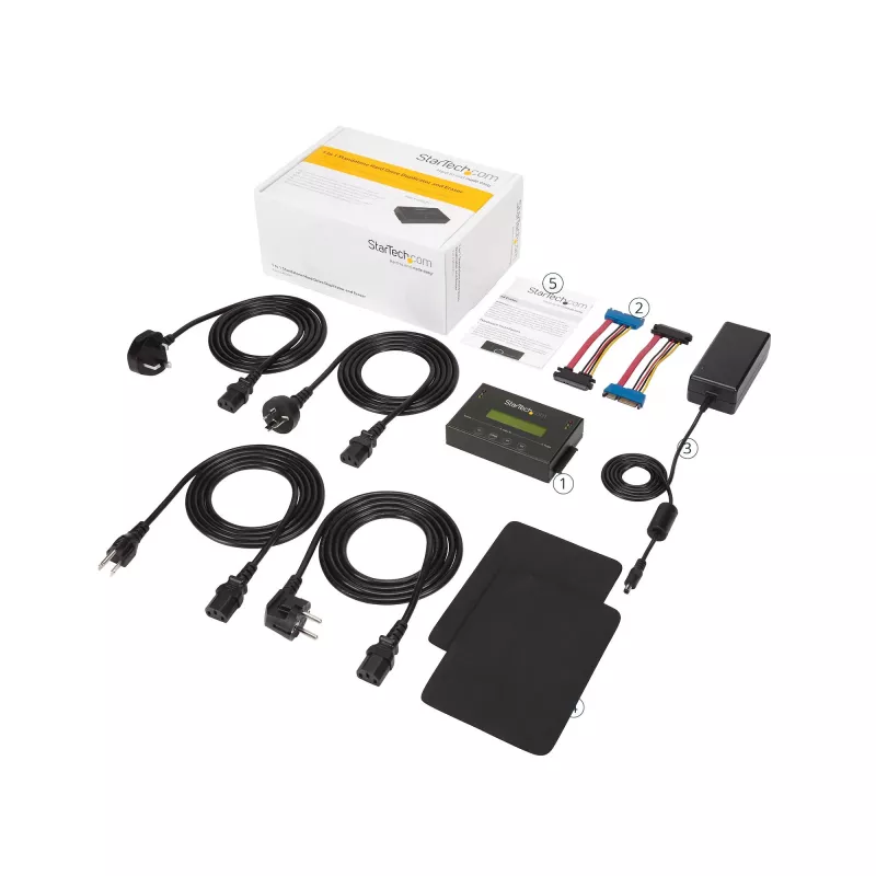 StarTech.com 1:1 Samodzielny duplikator i kasownik dysków twardych, kloner i kasownik dysków SATA HDD/SSD, wyświetlacz LCD, zgodny z TAA, niezależny od systemu operacyjnego