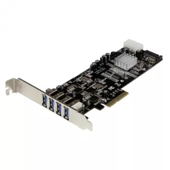 StarTech.com 4-portowa karta adaptera PCI Express (PCIe) SuperSpeed USB 3.0 z 2 dedykowanymi kanałami 5 Gb/s - UASP - zasilanie SATA / LP4
