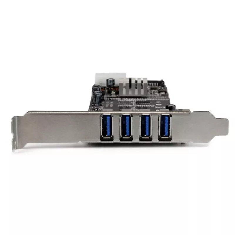 StarTech.com 4-portowa karta adaptera PCI Express (PCIe) SuperSpeed USB 3.0 z 2 dedykowanymi kanałami 5 Gb/s - UASP - zasilanie SATA / LP4