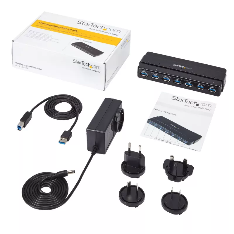 StarTech.com 7-portowy hub USB 3.0 – stacjonarny ~ 7-portowy hub USB 3.0 (5 Gb/s) – stacjonarny