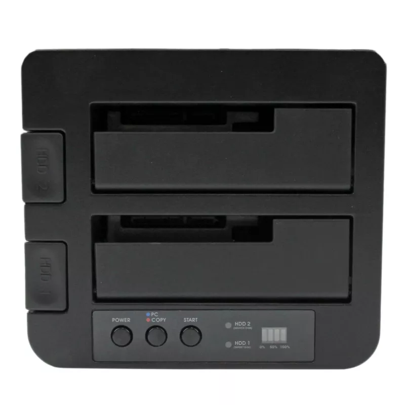 StarTech.com Dwukieszeniowy duplikator dysków twardych, samodzielny klon/kopiarka HDD/SSD SATA III 2.5/3.5 inch, stacja dokująca z USB 3.0 (5 Gb/s) / eSATA