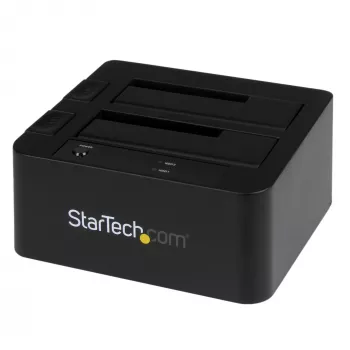 Stacja dokująca do dysków twardych StarTech.com Dual-Bay USB 3.0 / eSATA na SATA, dok USB do dysków twardych, zewnętrzna stacja dokująca do dysków SSD/HDD 2.5/3.5 cala SATA I/II/III, zatoki z funkcją hot-swap, ładowanie od góry
