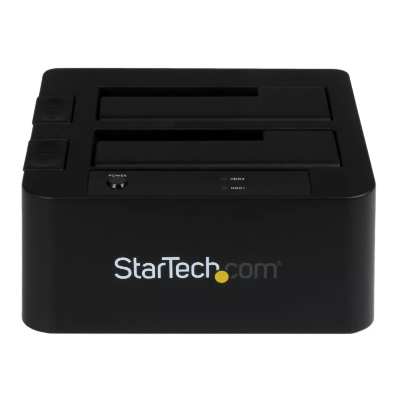 Stacja dokująca do dysków twardych StarTech.com Dual-Bay USB 3.0 / eSATA na SATA, dok USB do dysków twardych, zewnętrzna stacja dokująca do dysków SSD/HDD 2.5/3.5 cala SATA I/II/III, zatoki z funkcją hot-swap, ładowanie od góry
