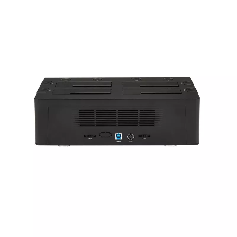 Stacja dokująca dla dysków twardych StarTech.com 4-kieszeniowa USB 3.0 do SATA, dok do dysków twardych USB, zewnętrzna stacja dokująca dla dysków SSD/HDD 2,5/3,5 cala SATA III, kieszeń na dyski twarde z możliwością wymiany podczas pracy, ładowanie od góry