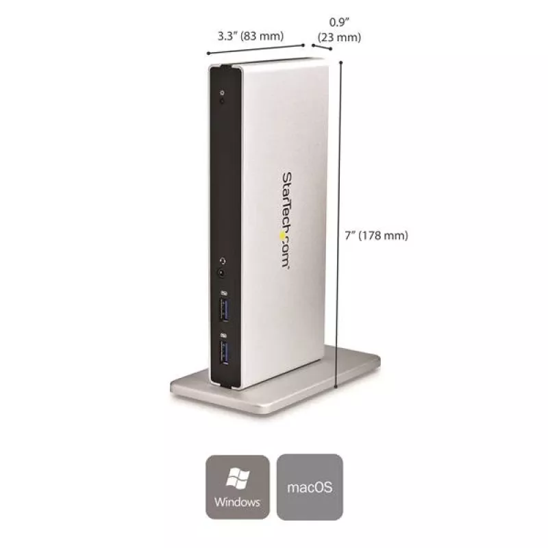 Stacja dokująca StarTech.com Dual-Monitor USB 3.0 z DVI i pionową podstawą