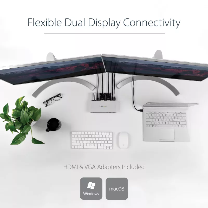 Stacja dokująca StarTech.com Dual-Monitor USB 3.0 z DVI i pionową podstawą