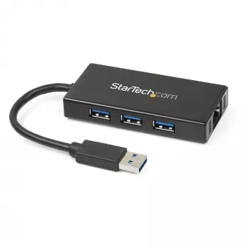StarTech.com 3-Port Portable USB 3.0 Hub plus Gigabit Ethernet - ST3300GU3B