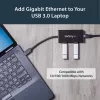 StarTech.com 3-Port Portable USB 3.0 Hub plus Gigabit Ethernet - ST3300GU3B