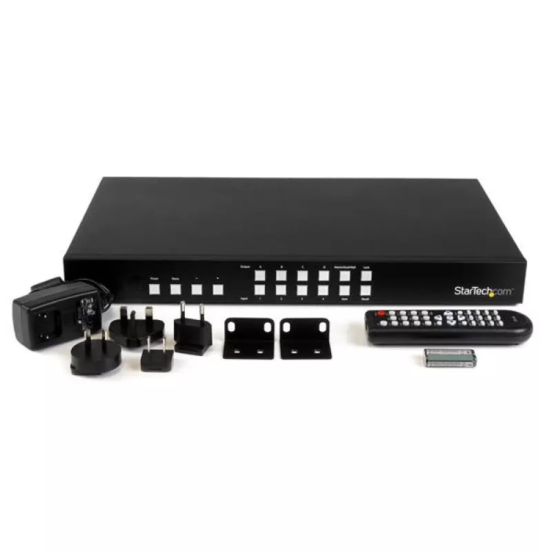 StarTech.com 4x4 przełącznik matrycowy HDMI z funkcją obraz-w-obrazie i ścianą wideo