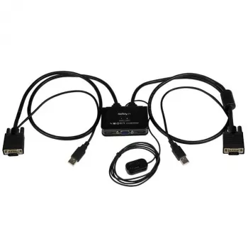 StarTech.com 2-portowy kabel VGA USB KVM Switch - zasilany przez USB z przełącznikiem zdalnym