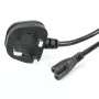 StarTech.com 3ft (1m) kabel zasilający do laptopa UK, BS 1363 na C7, 2,5 A 250 V, 18AWG, czarny, kabel zapasowy do laptopa UK, kabel zasilający do drukarki, kabel do ładowarki laptopa, kabel do zasilacza laptopa