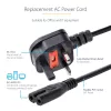 StarTech.com 3ft (1m) kabel zasilający do laptopa UK, BS 1363 na C7, 2,5 A 250 V, 18AWG, czarny, kabel zapasowy do laptopa UK, kabel zasilający do drukarki, kabel do ładowarki laptopa, kabel do zasilacza laptopa