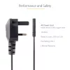 StarTech.com 3ft (1m) kabel zasilający do laptopa UK, BS 1363 na C7, 2,5 A 250 V, 18AWG, czarny, kabel zapasowy do laptopa UK, kabel zasilający do drukarki, kabel do ładowarki laptopa, kabel do zasilacza laptopa