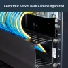 StarTech.com Poziomy panel 2U do zarządzania kablami w szafie rack z pokrywą – kanał kablowy z palcami do szafy sieciowej 19 cali – panel prowadzenia przewodów – korytko kablowe szczelinowe
