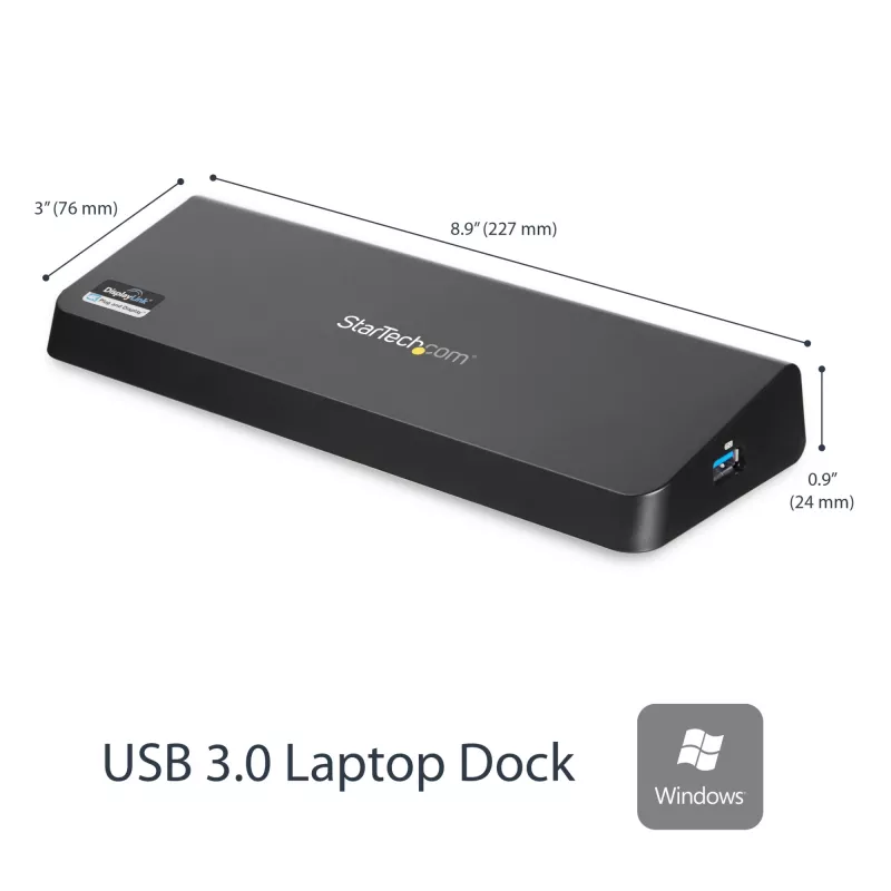 StarTech.com USB 3.0 Docking Station Dual Monitor z HDMI i 4K DisplayPort – USB 3.0 do 4x USB-A, Ethernet, HDMI i DP – Uniwersalna stacja dokująca USB Type A do laptopów dla Mac i Windows