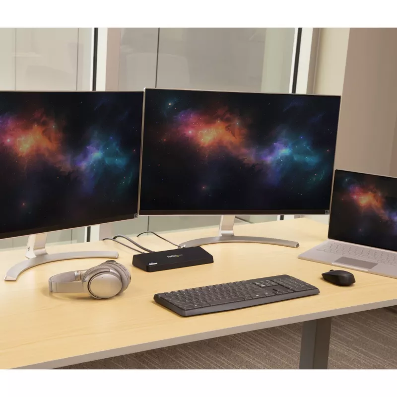 StarTech.com USB 3.0 Docking Station Dual Monitor z HDMI i 4K DisplayPort – USB 3.0 do 4x USB-A, Ethernet, HDMI i DP – Uniwersalna stacja dokująca USB Type A do laptopów dla Mac i Windows