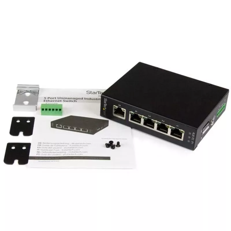 StarTech.com 5-portowy niezarządzalny przemysłowy przełącznik Gigabit Ethernet - montaż na szynie DIN / ścianie