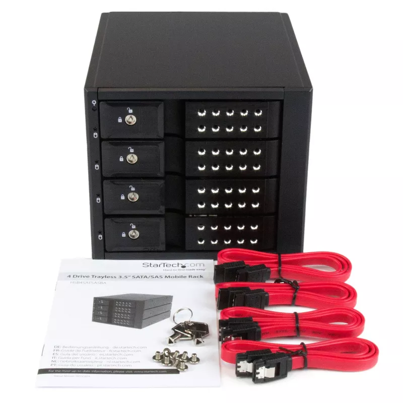 StarTech.com 4-zatokowa aluminiowa beztackowa płyta montażowa hot swap do 4 dysków twardych 3,5 inch SAS II/SATA III - 6 Gb/s HDD