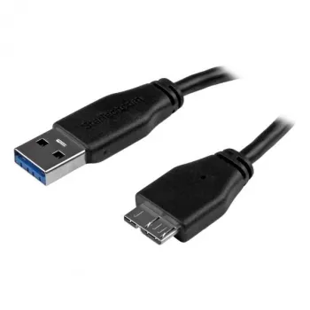 StarTech.com cienki Micro USB 3.0 kabel - M/M - 3m (10ft), 3 m, USB A, Micro-USB B, USB 3.2 Gen 1 (3.1 Gen 1), Male/Male, Czarny