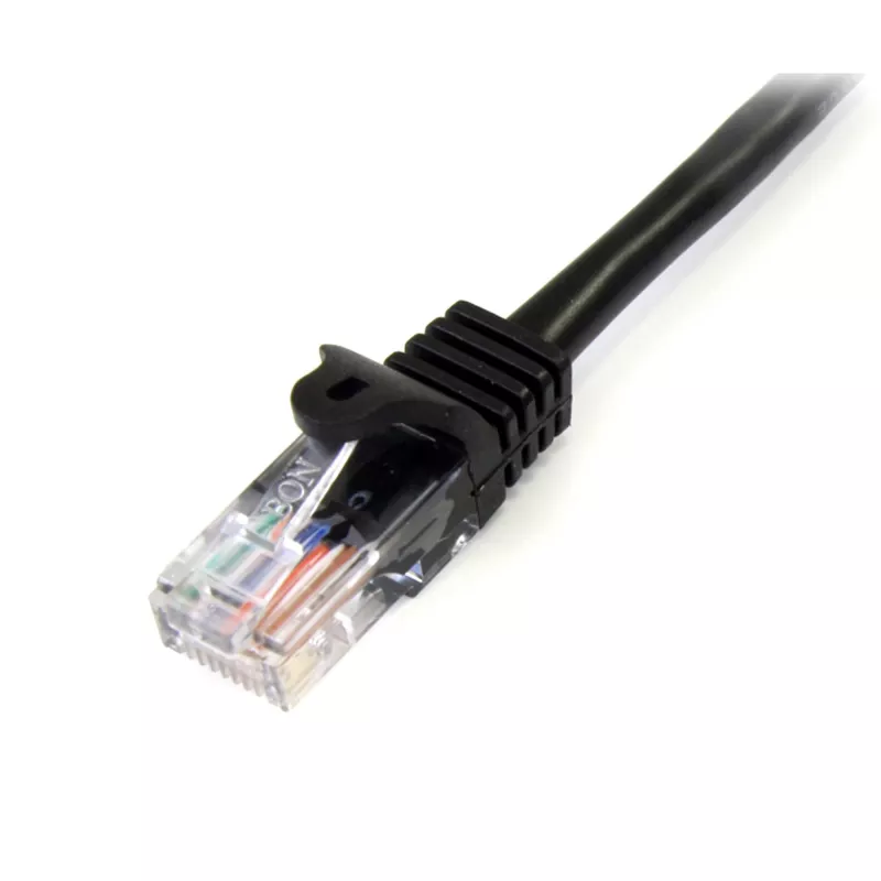 Kabel krosowy Cat5e ze złączami RJ-45 bez zaczepów - 1 m, czarny