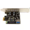 StarTech.com 4-portowa karta PCI Express USB 3.0, PCIe, USB 3.2 Gen 1 (3.1 Gen 1), pełna wysokość / niski profil, PCI 2.0, czarna, stal nierdzewna, 3 m