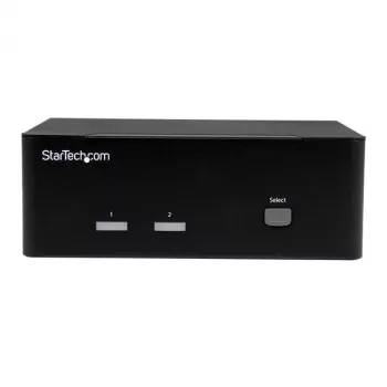 Przełącznik KVM StarTech.com 2-portowy z dwoma wyjściami VGA - USB 2.0, 1920 x 1200 pikseli, Full HD, 18 W, Czarny