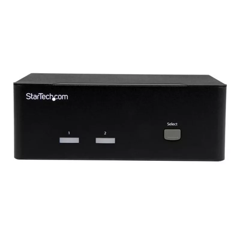 Przełącznik KVM StarTech.com 2-portowy z dwoma wyjściami VGA - USB 2.0, 1920 x 1200 pikseli, Full HD, 18 W, Czarny