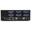 Przełącznik KVM StarTech.com 2-portowy z dwoma wyjściami VGA - USB 2.0, 1920 x 1200 pikseli, Full HD, 18 W, Czarny