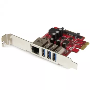 StarTech.com Karta PCI Express 3-port USB 3.0 + Gigabit Ethernet